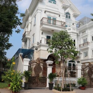 Cổng nhôm đúc hoa lá tây